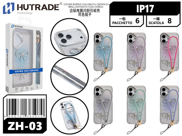 ZH-03 COVER BORDO COLORATA CROMATA BRILLANTINATA CON CORDA IP17
