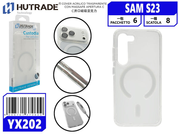 YX-202 COVER ACRILICO TRASPARENTE CON MAGSAFE APERTURA C SAM S23