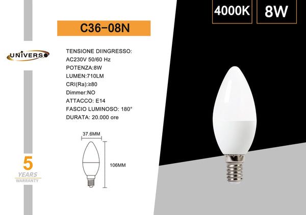 Lampadina LED Universo – C36-08N