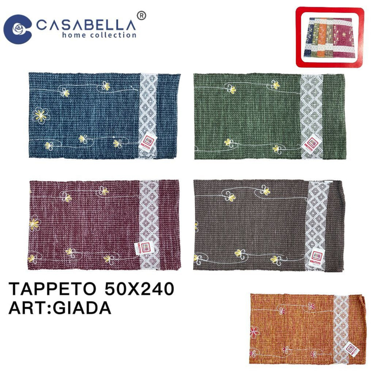 Tappeto Giada con motivo floreale, 5 formati