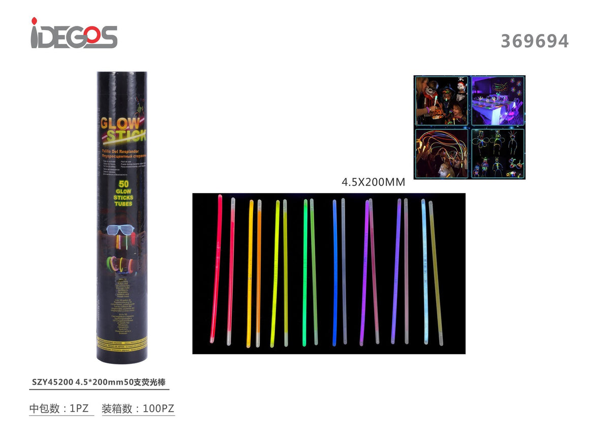 Confezione di 50 braccialetti luminosi fluorescenti