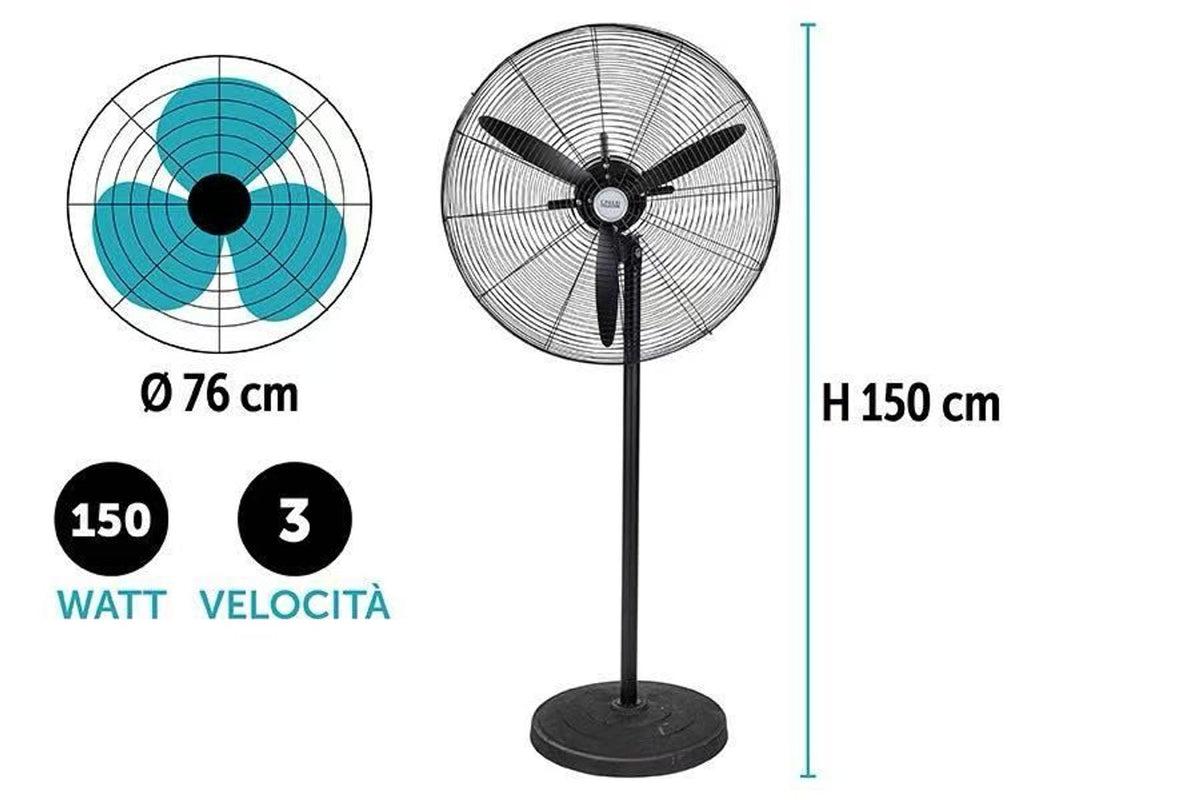 Ventilat.piantana giardino 150w 76x150 pd12
