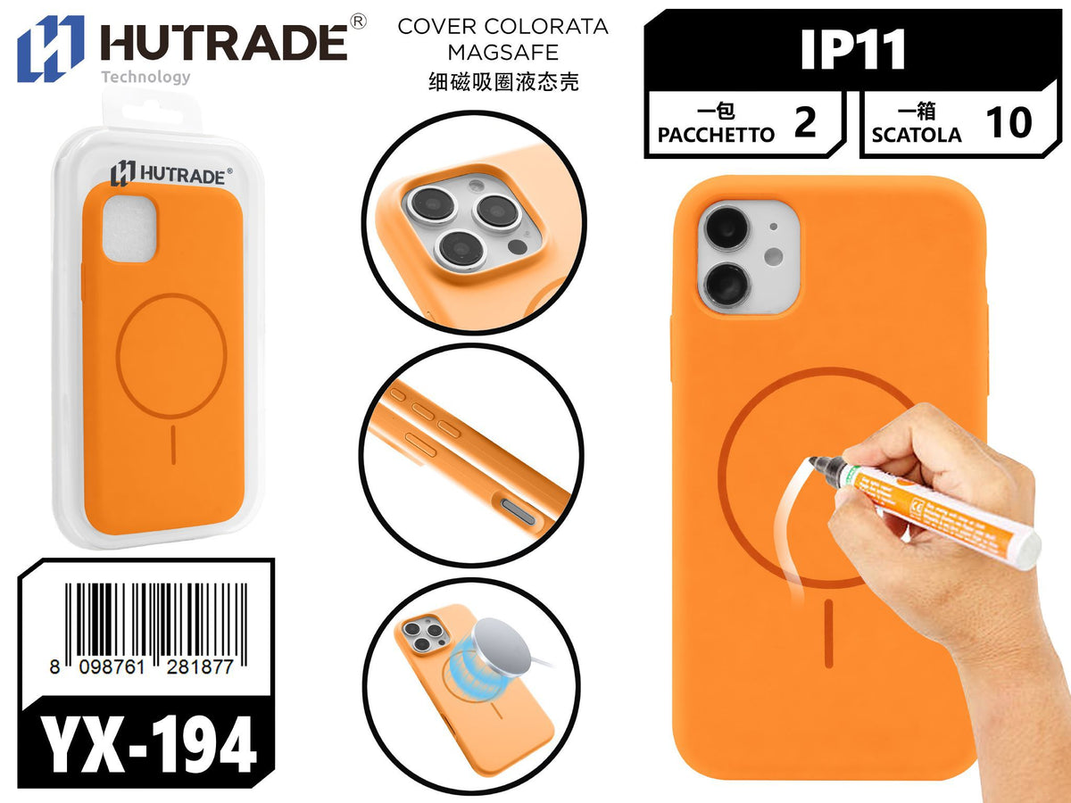 YX-194 COVER COLORATA MAGSAFE IP11 ARANCIONE