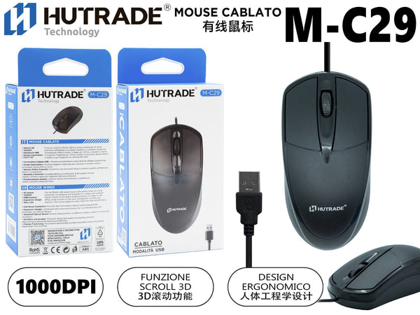 M-C29 MOUSE CON FILO NERO