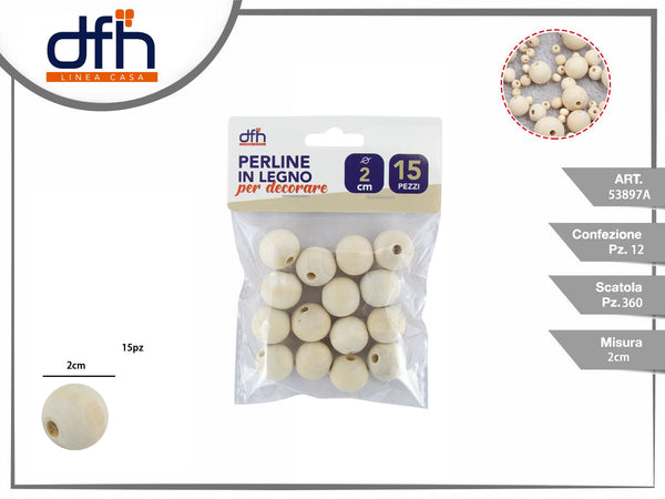 PALLINE IN LEGNO 2.0 cm 15 pz