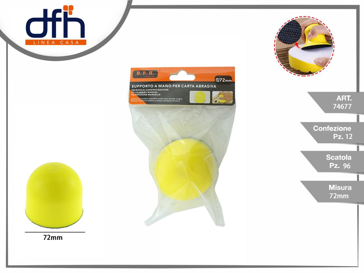 SUPPORTO A MANO PER CARTA ABRASIVA 72 mm