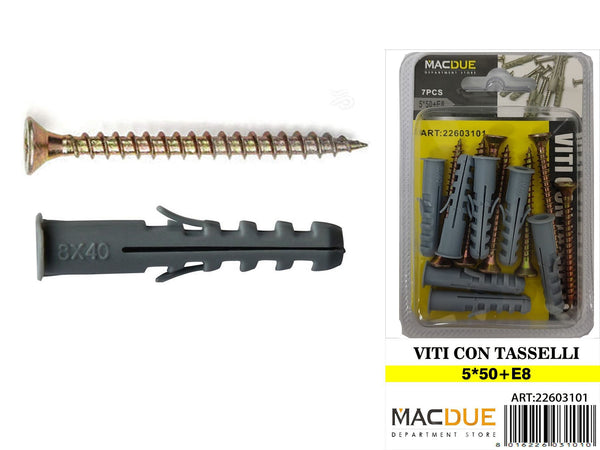 Viti a testa piatta con tasselli E10