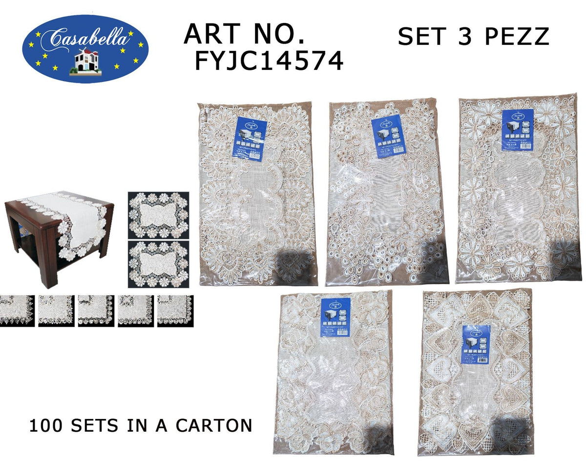 Centrotavola tessile FYJC14574 3PCS SETS