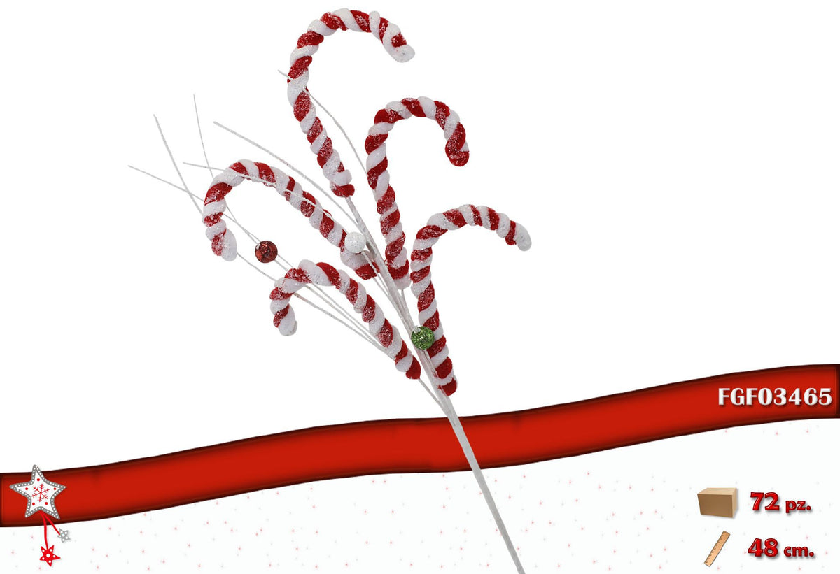 Ramo con decorazioni candy cane