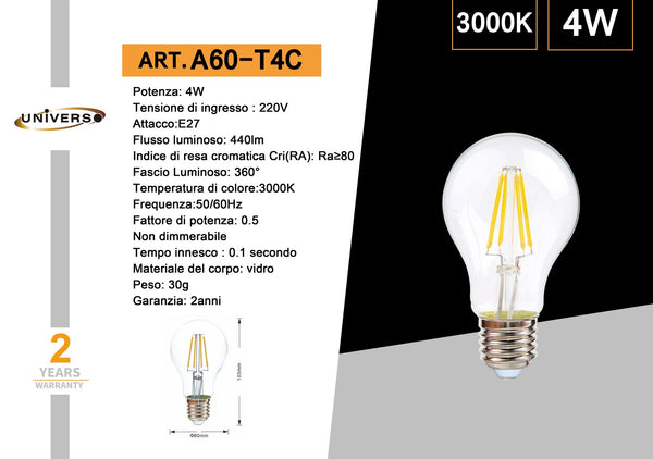 Lampadina LED Universo – A60-T4C