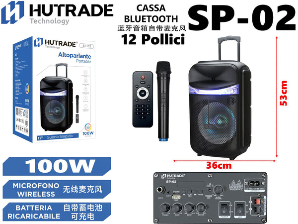SP-02 CASSA BLUETOOTH CON MICROFONO /FM DA 100W