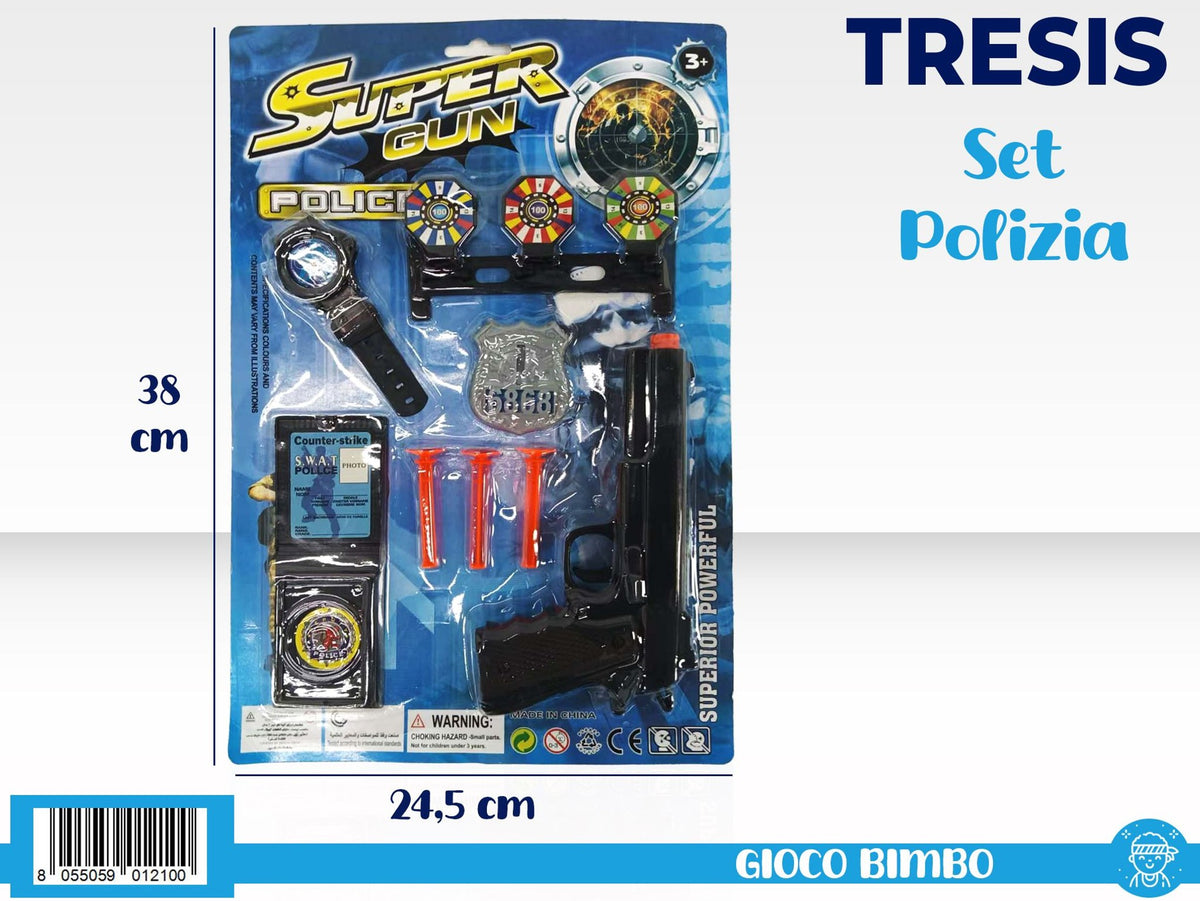 Super Gun, set polizia con bersagli giocattolo JN000972P