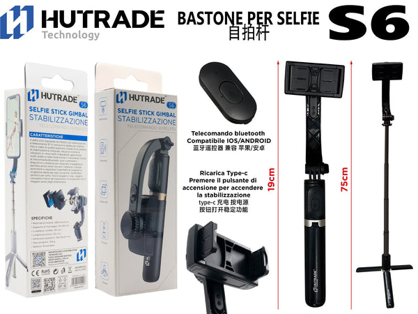 S6 BASTONE SELFIE BLUETOOTH FUNZIONE TRIPIEDE