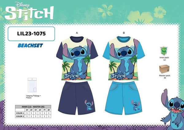 Stitch, completo T-shirt e pantaloncini per bambini, assortito