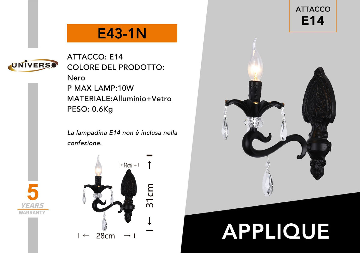 Applique Da Muro Universo – E43-1N