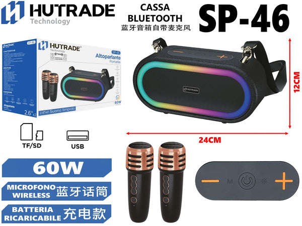 SP-46 CASSA BLUETOOTH CON MICROFONO /FM DA 10*2 60W