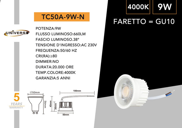 Lampadina Universo – TC50A-9W-N