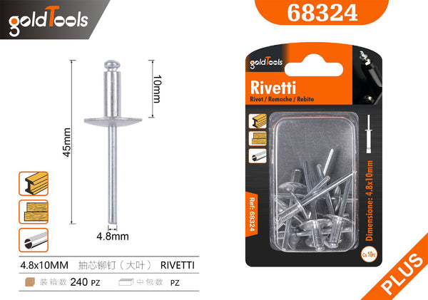 Rivetti a strappo a flangia larga GoldTools