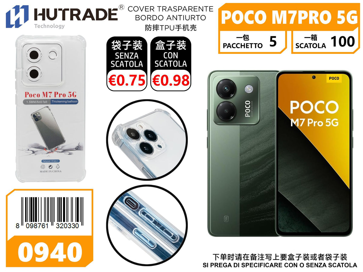 COVER TRASPARENTE BORDO ANTIURTO MI POCO M7 PRO 5G – 0940 014376