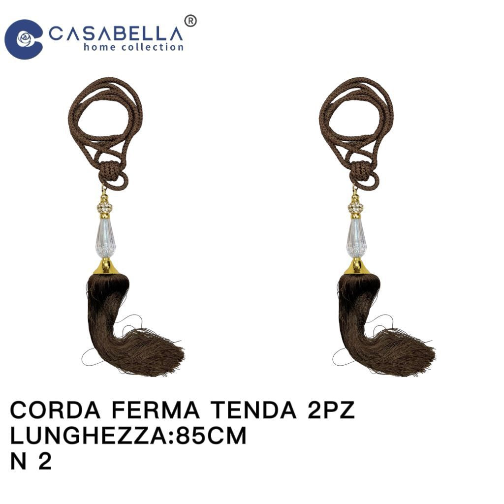 Corde fermatenda con nappa e decoro a goccia, 85 cm
