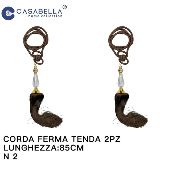 Corde fermatenda con nappa e decoro a goccia, 85 cm