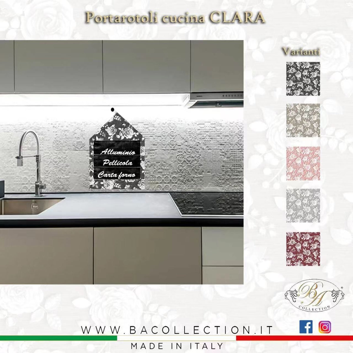 Portarotolo da cucina CLARA