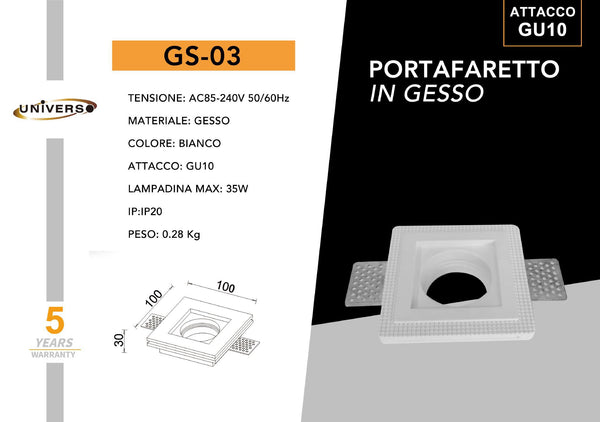 Porta Faretto Universo – GS-03