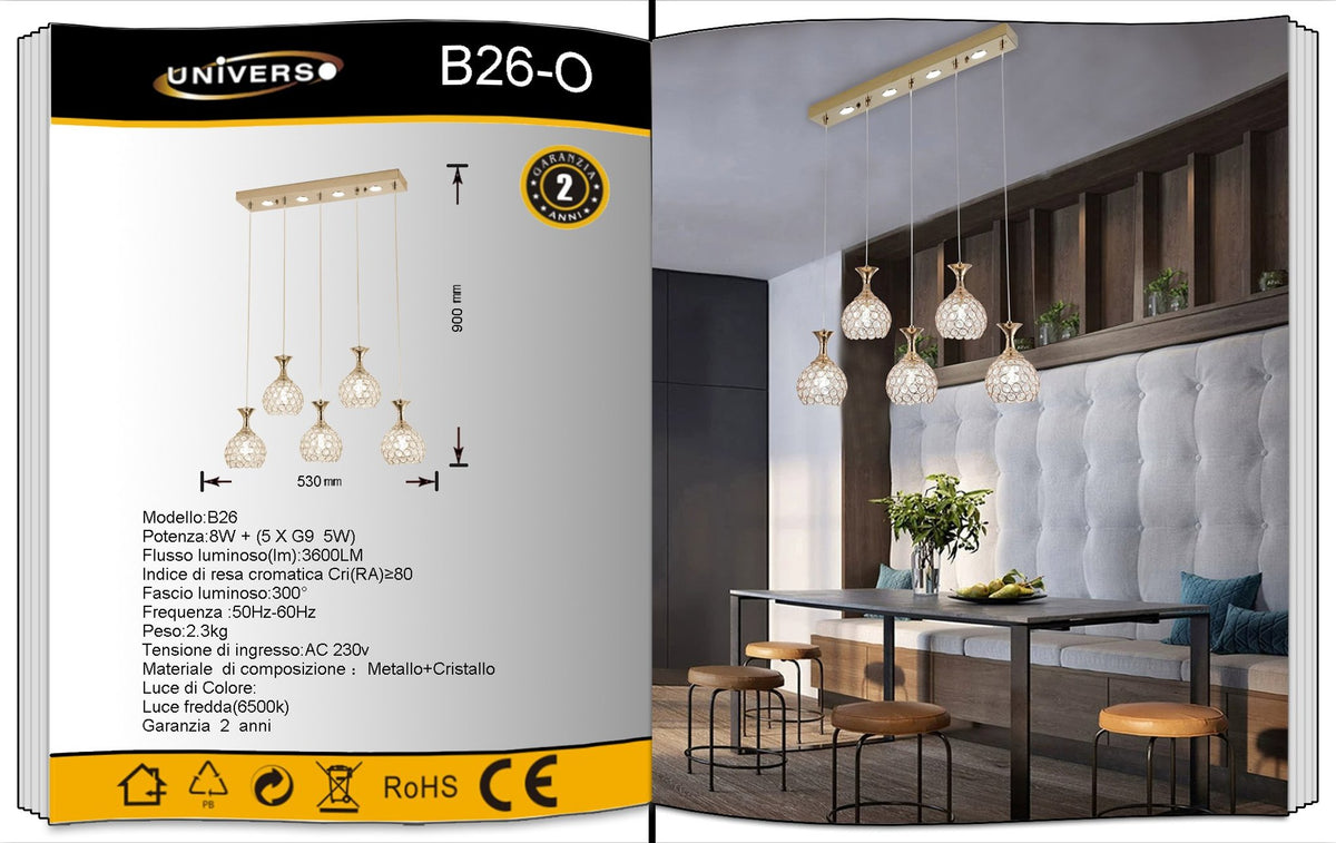 Lampadario 7W Universo – B26-O