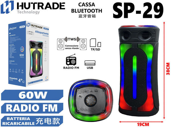 SP-29 CASSA BLUETOOTH CON MICROFONO /FM DA 60W