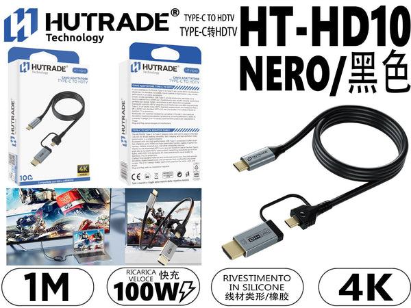 HT-HD10 CAVO TYPE-C VIDEO CON ADATTATORE HDMI 4K
