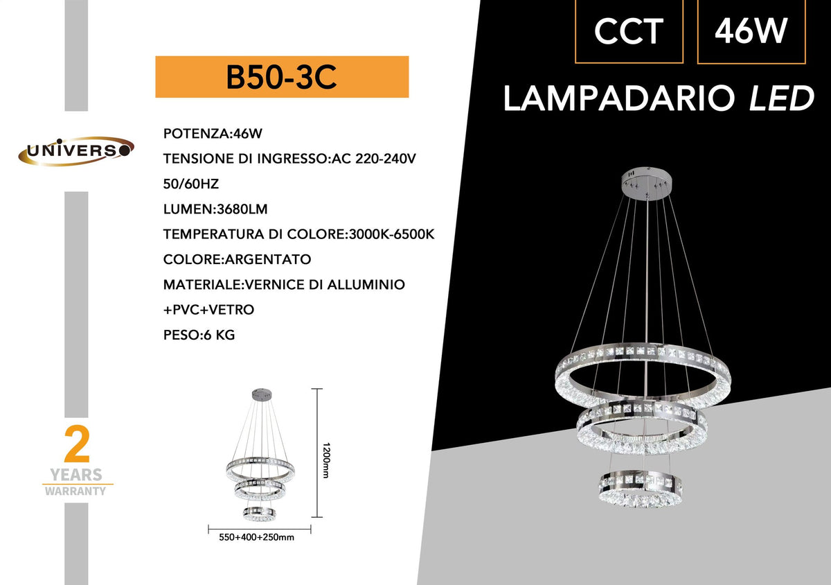 Lampadario Da Soffitto Universo – B50-3C
