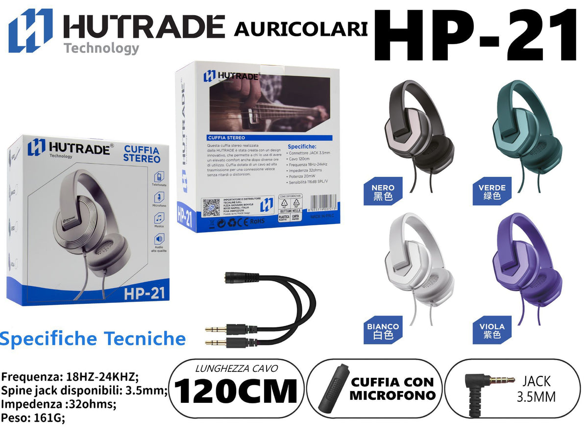 HP-21 CUFFIE CON FILO