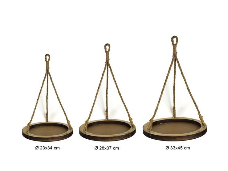 Mensole tonde c/corda set 3misure art.due18-014r