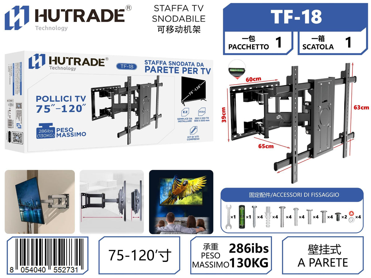 TF-18 STAFFA TV SNODABILE 75-120 POLLICI