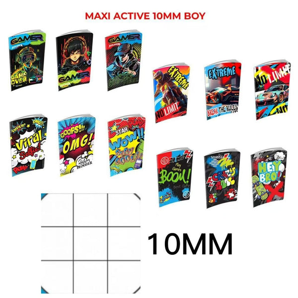 Maxi Active, quaderno a quadretti da 10 mm