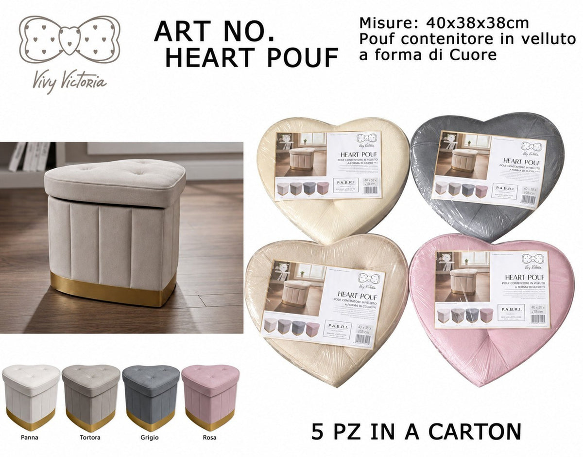 Contenitore portaoggetti HEART POUF