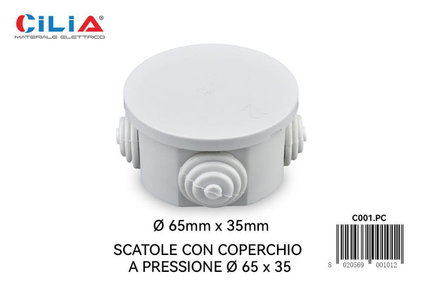 Scatola con coperchio a pressione, formato 65 × 35