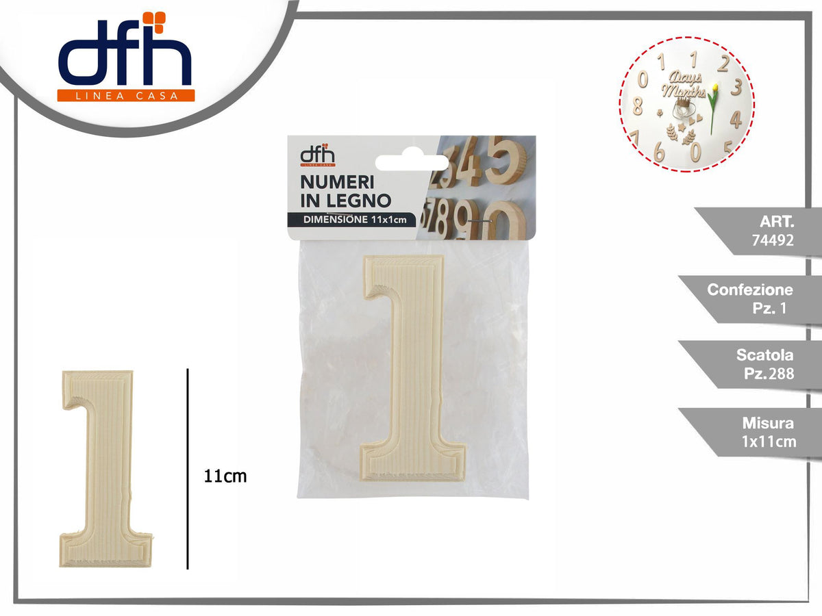 Targhetta numero di legno