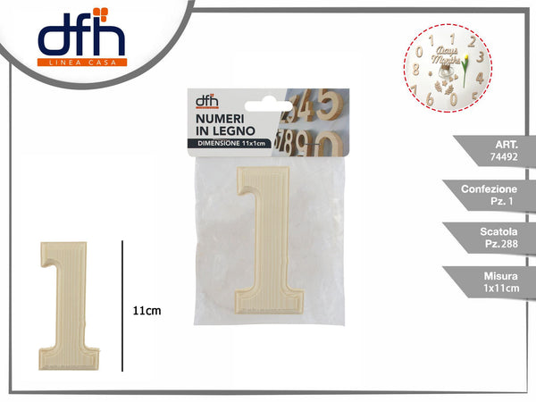 Targhetta numero di legno