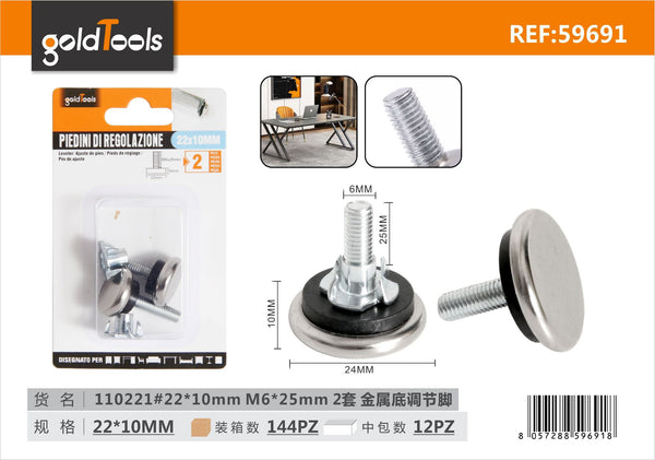 Piedi per mobili 22×10mm, 25mm – art. 59691