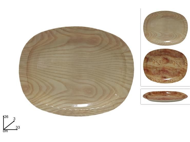 Vassoio ovale fantasia legno 33 × 26 2col hx-3418/wd
