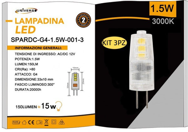 Lampadina G4 Universo – SPARDC-G4-1.5W-001-3