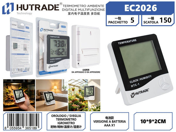 EC2026 TERMOMETRO AMBIENTE DIGITALE MULTIFUNZIONE