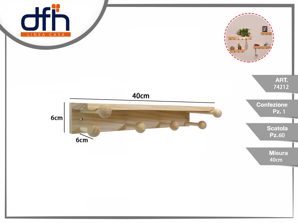 Mensole con canci in legno