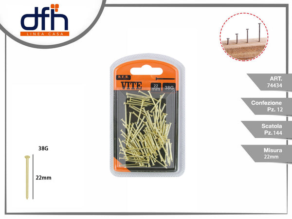 Chiodi a testa piatta 22 mm — blister 38 g