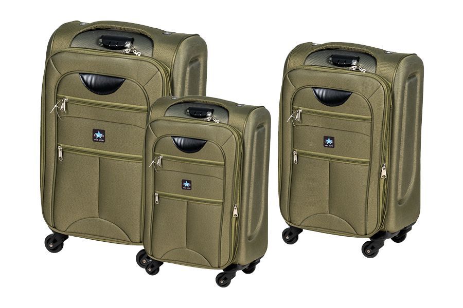 Set di 3 trolley dubai 56/66/76cm verde Coveri