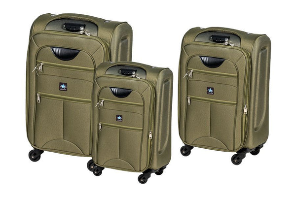 Set di 3 trolley dubai 56/66/76cm verde Coveri