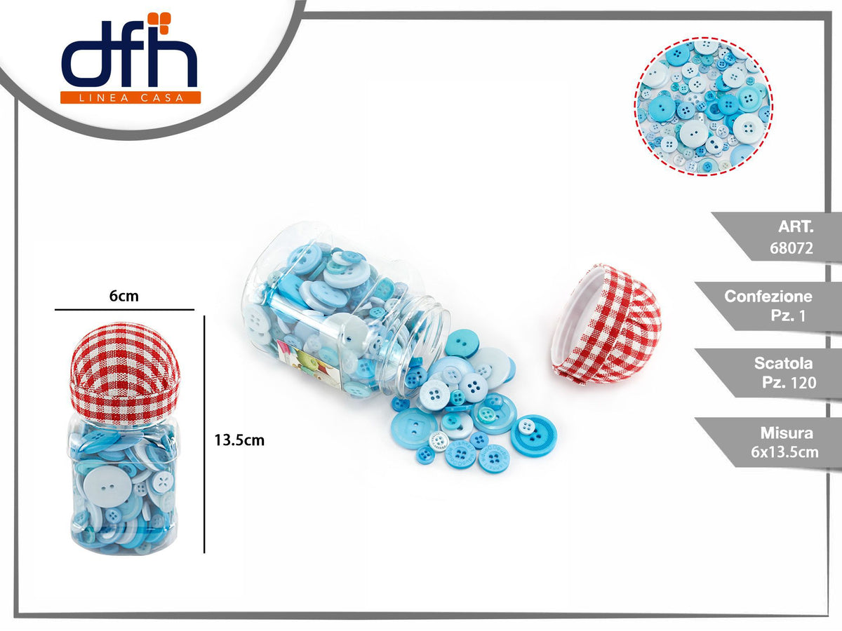 Bottoni in flacone con coperchio puntaspilli — blu