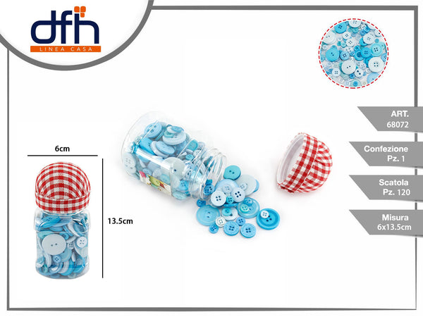 Bottoni in flacone con coperchio puntaspilli — blu