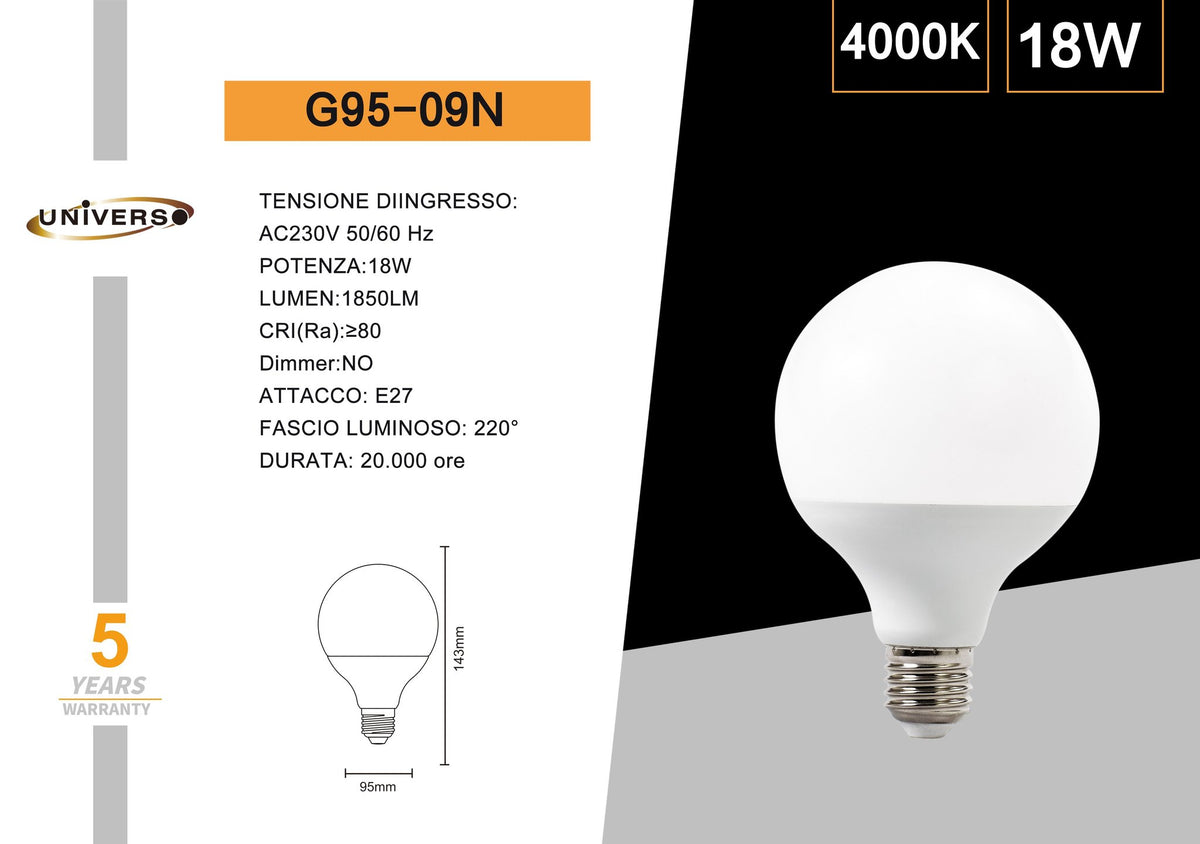 Lampadina LED E27 – G95-09N